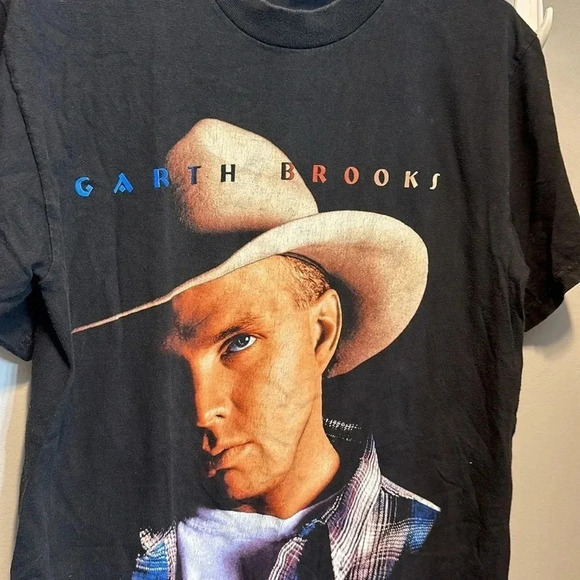 VTG garth brooks world tour international black round neck tshirt short sleeve - Picture 5 of 9